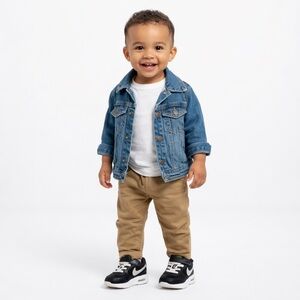 Nike Air Toddler Sneakers Black Silver Size 7C Hook & Loop Athletic Shoes